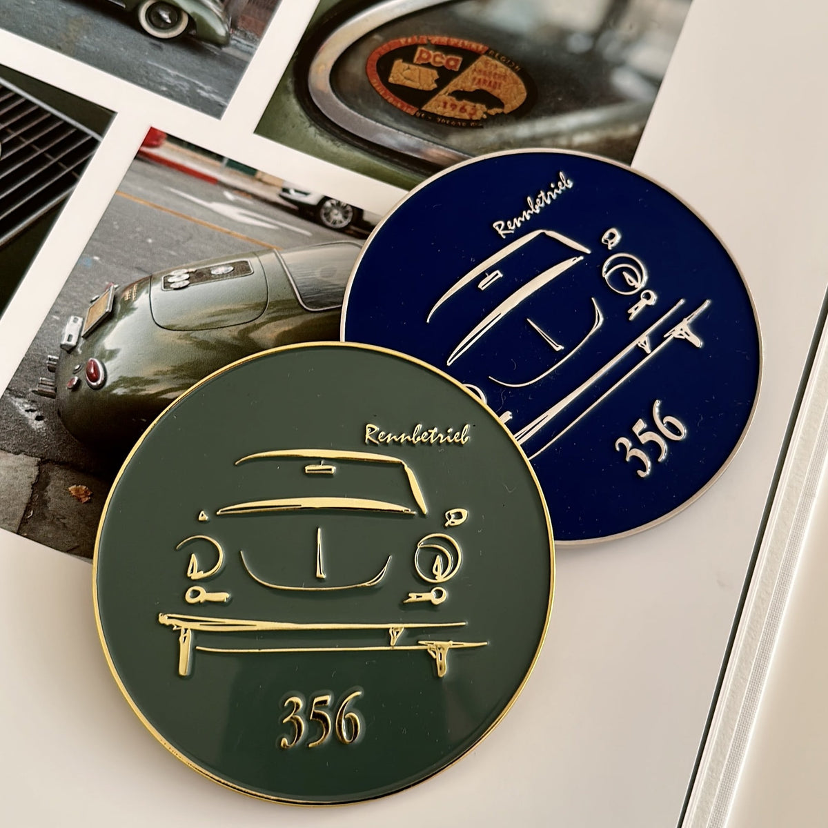 Porsche 356 Silhouette Enamel Car Grill Badge | RENNBETRIEB