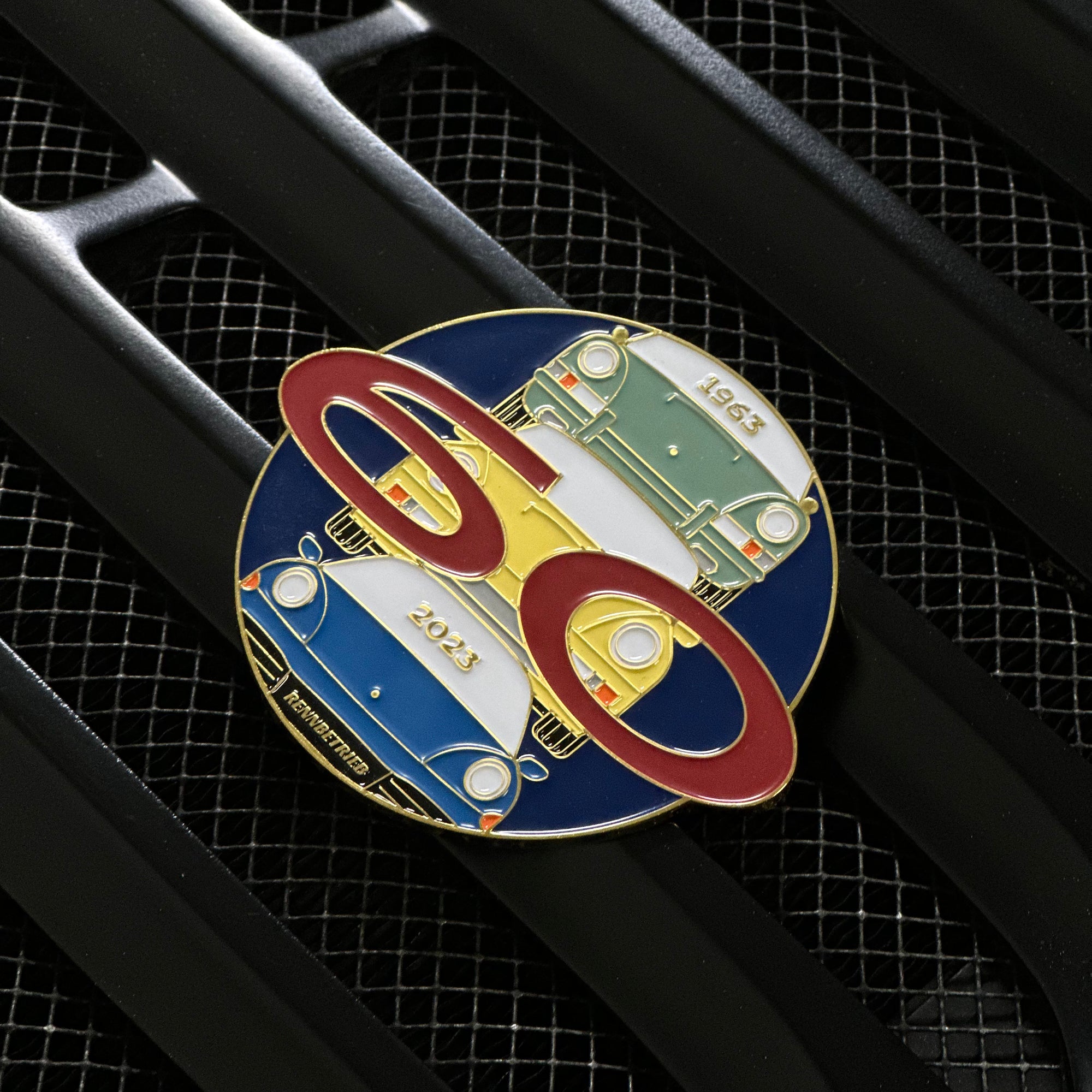 rennbetrieb porsche 60th anniversary grill badge on porsche turbo