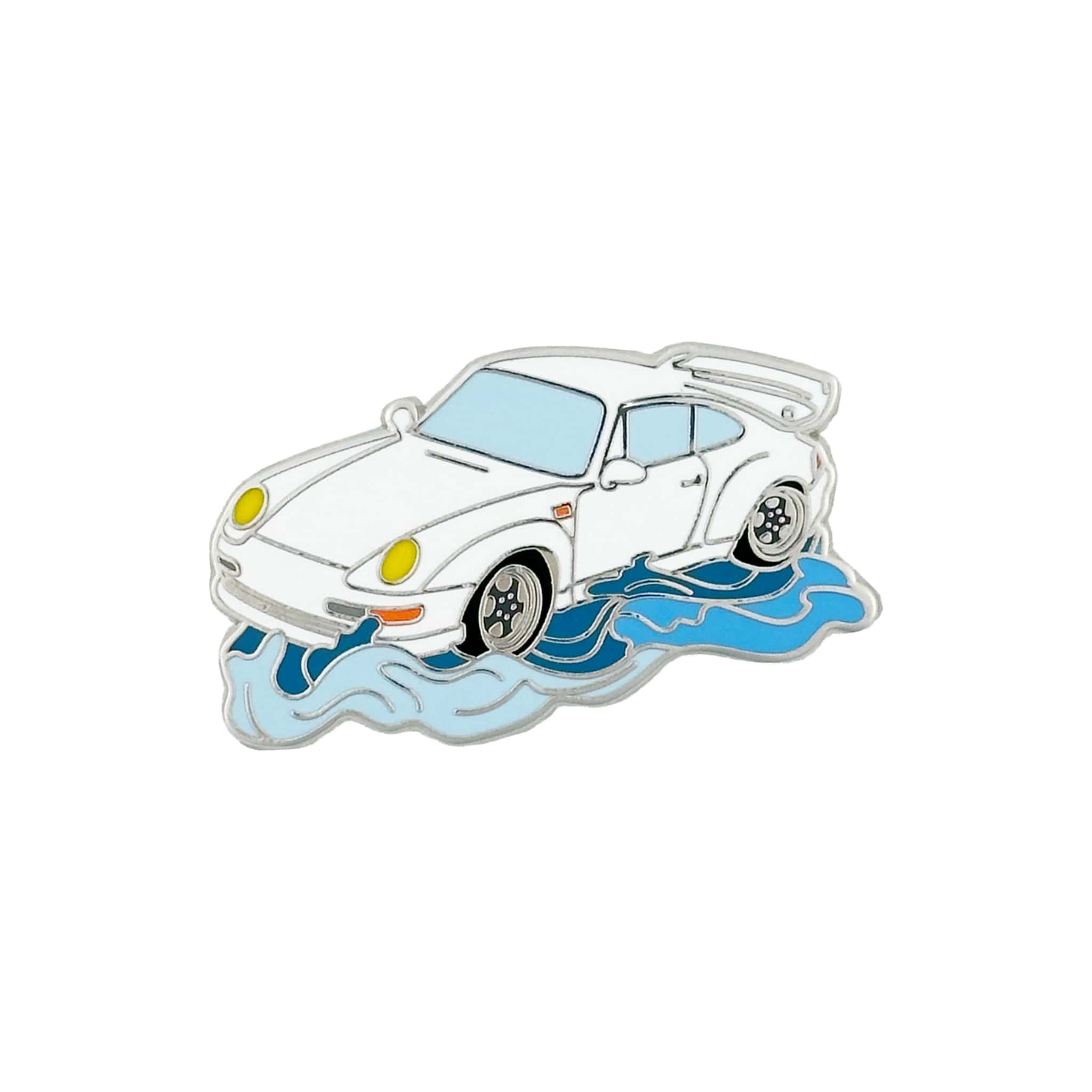 rennbetrieb surf and curve enamel pin porsche 993 gt2
