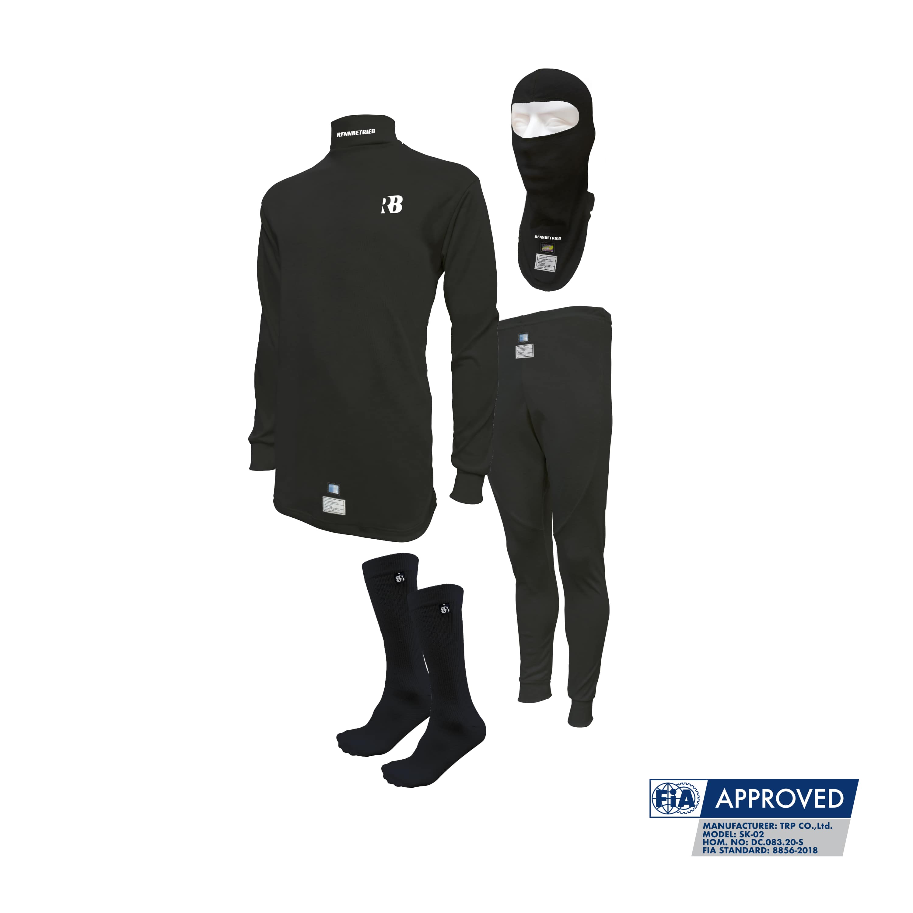 fia unterwear set black rennbetrieb