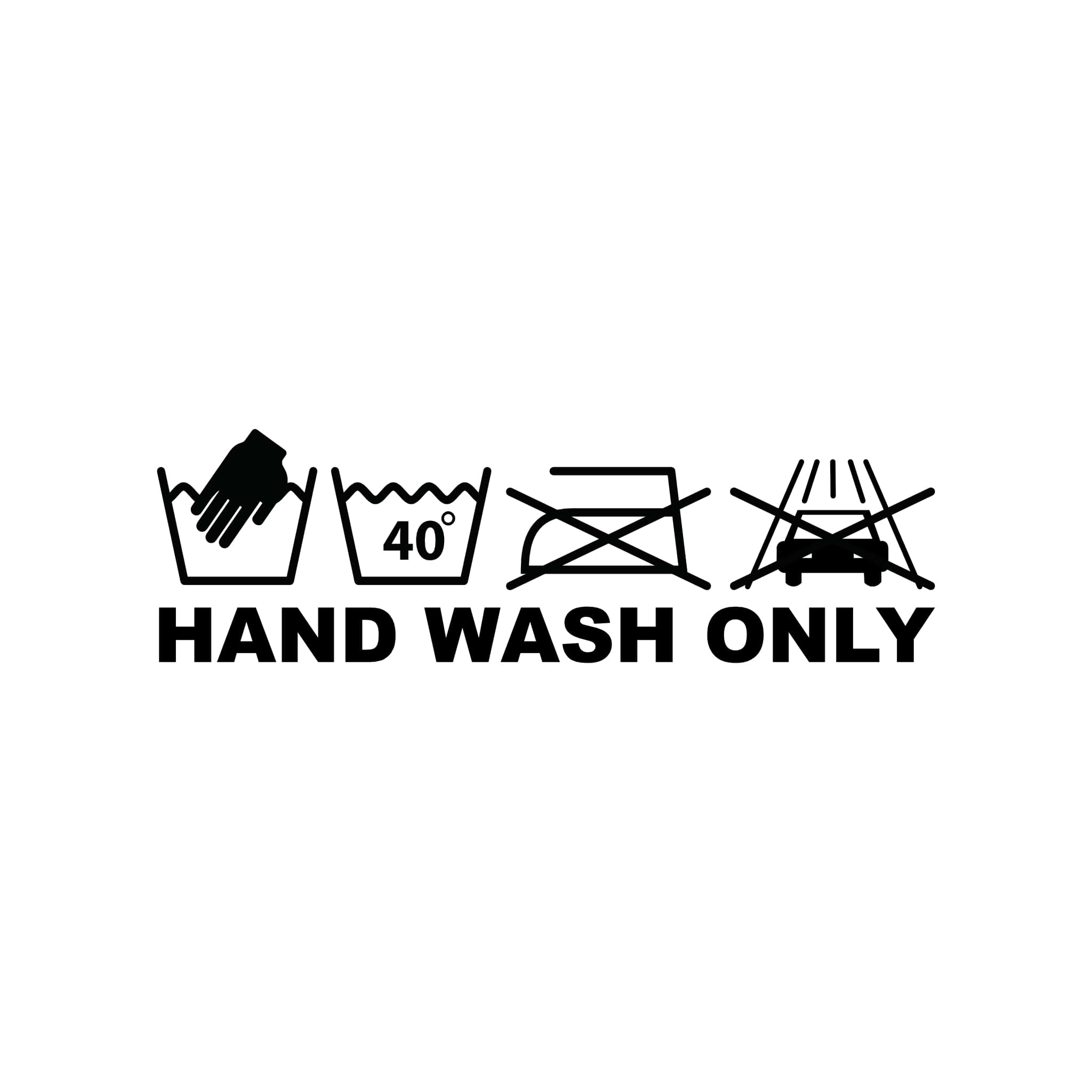 hand wash only sticker