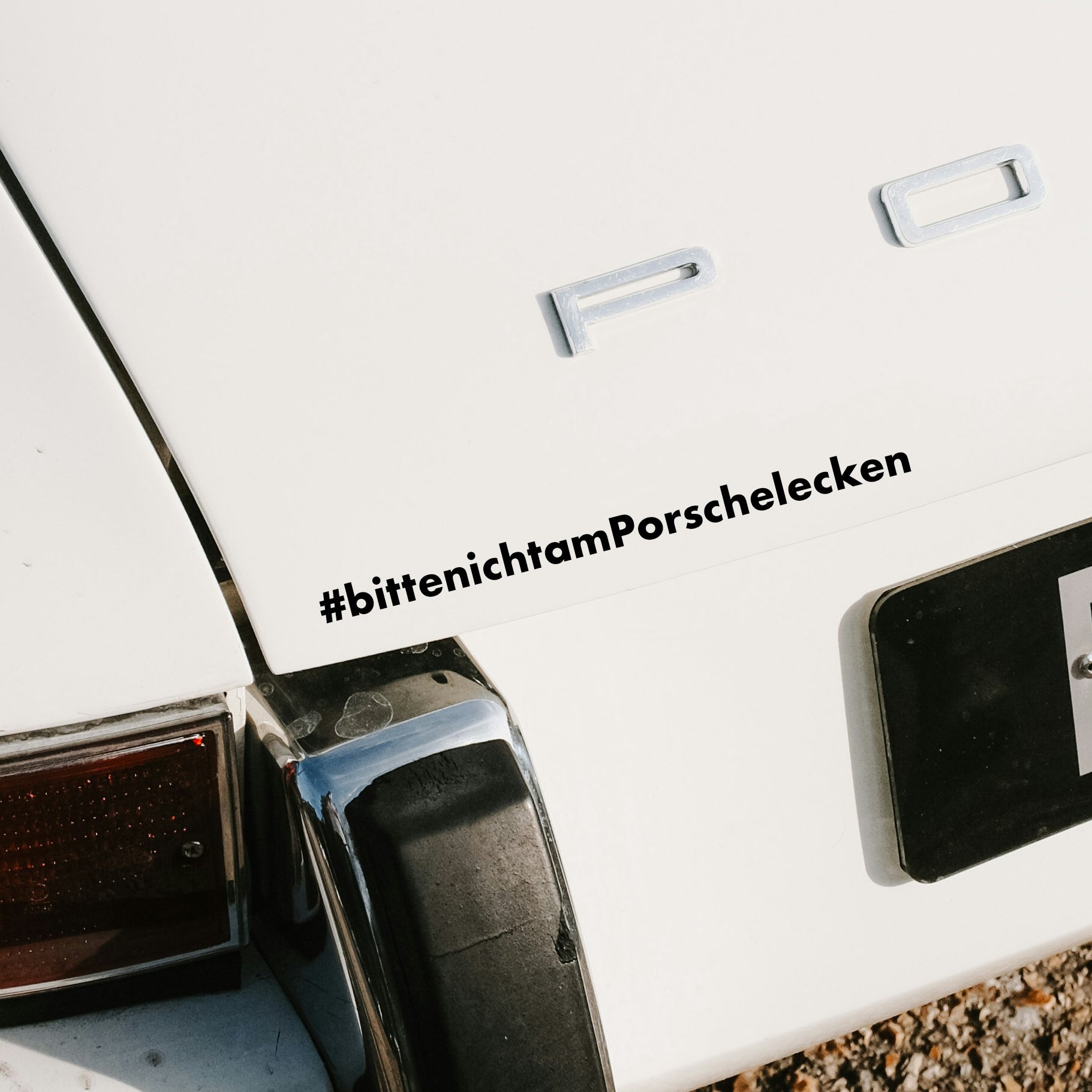 bitte nicht am porsche lecken car sticker on white porsche