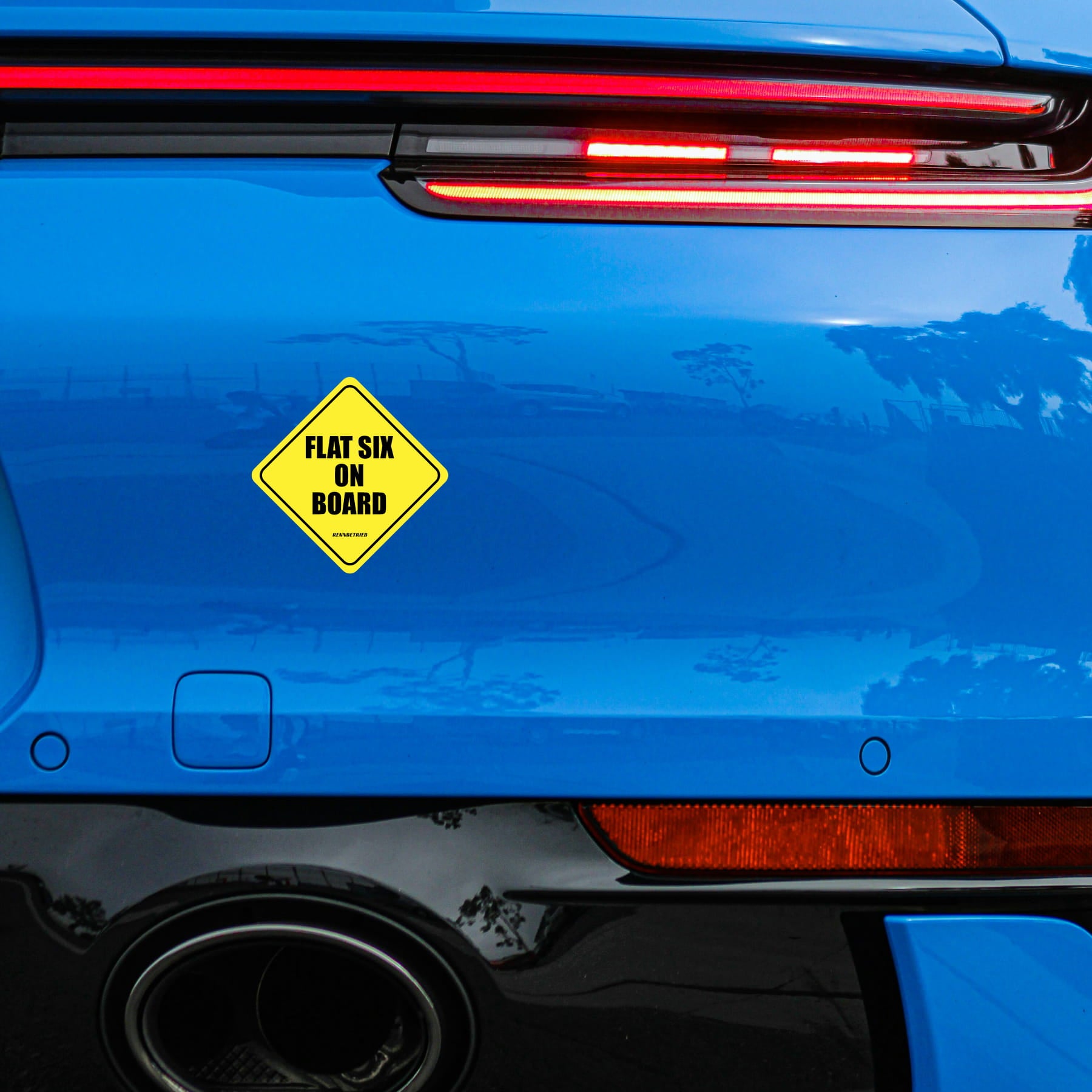 flat six on board rennbetrieb sticker decal