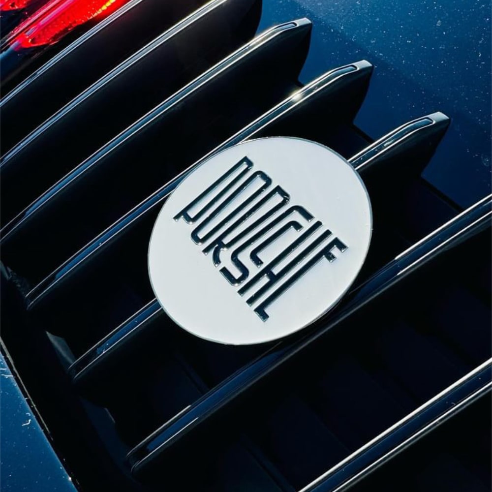 rennbetrieb porsche enamel badge on porsche 992