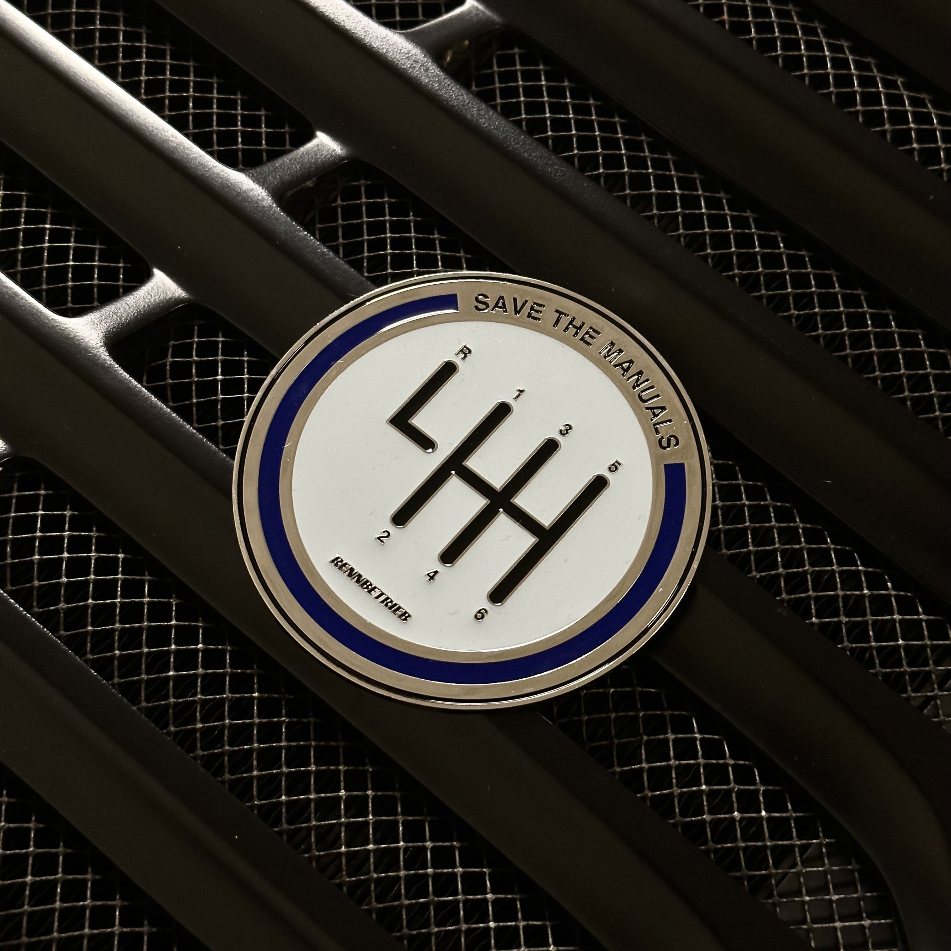 rennbetrieb enamel car grill badge save the manuals