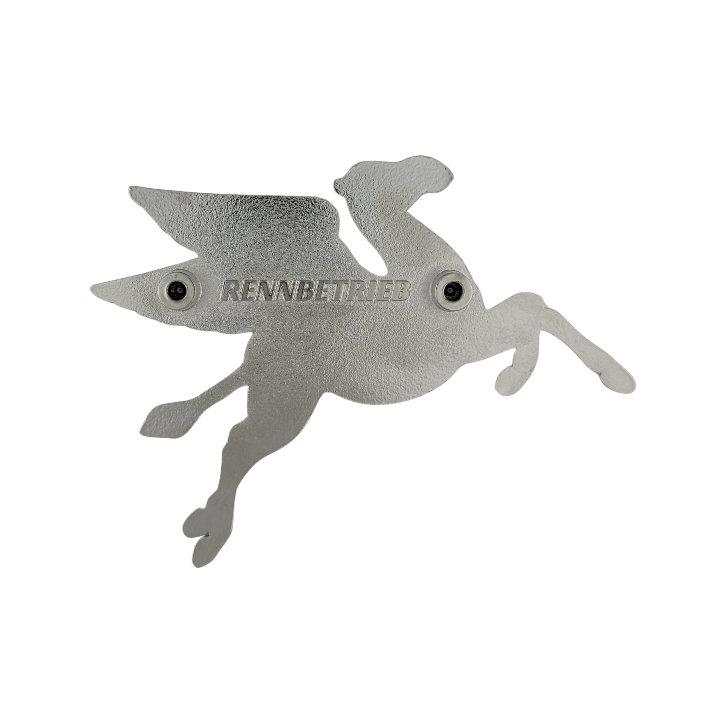 camel pegasus enamel car grill badge backside