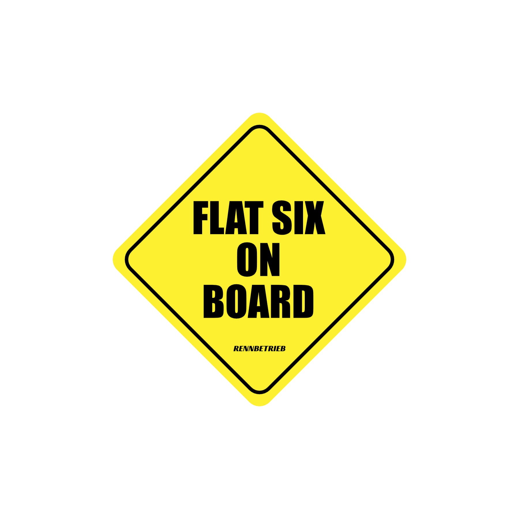 rennbetrieb flat six on board printed vinyl sticker decal