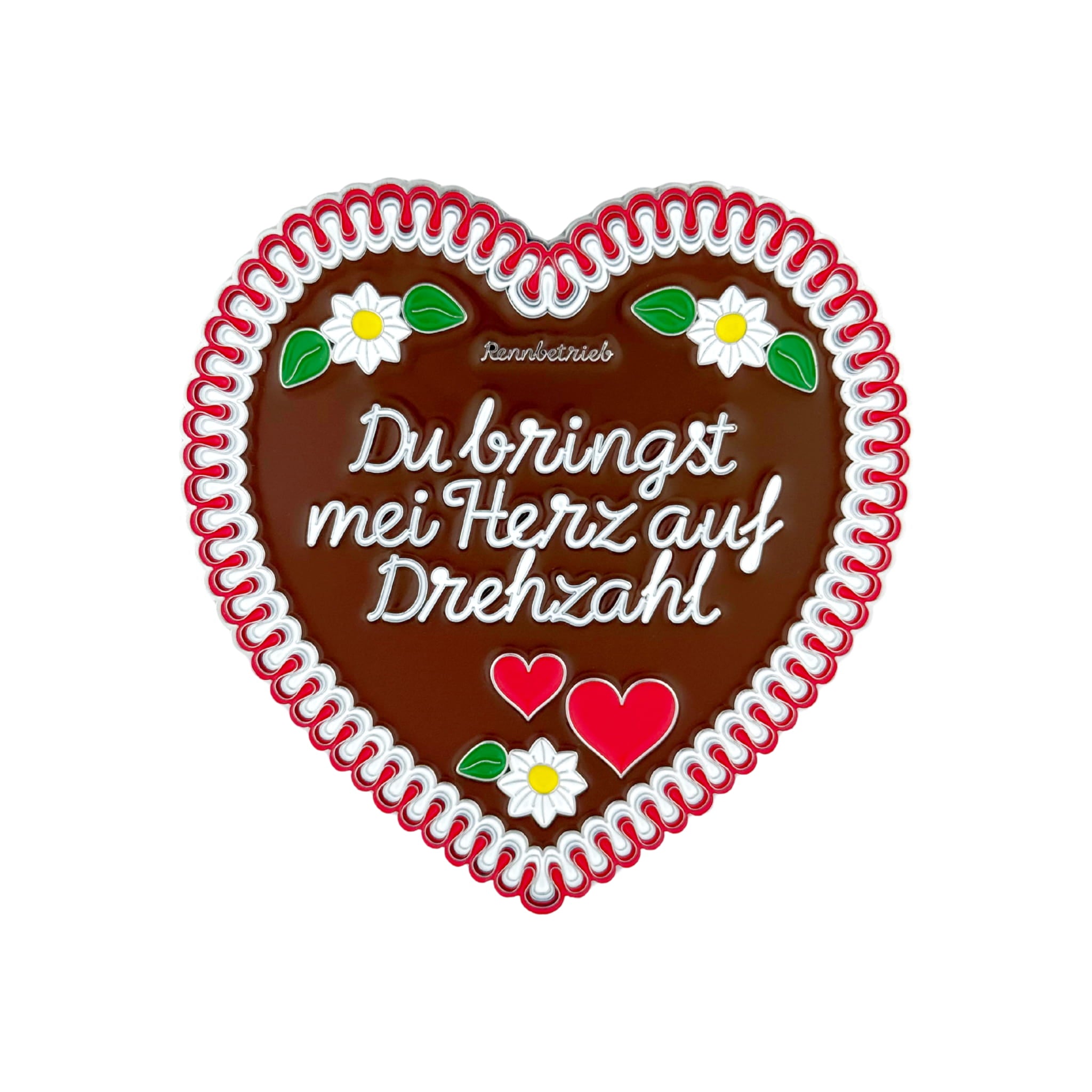 rennbetrieb oktoberfest lebkuchenherz enamel car grill badge