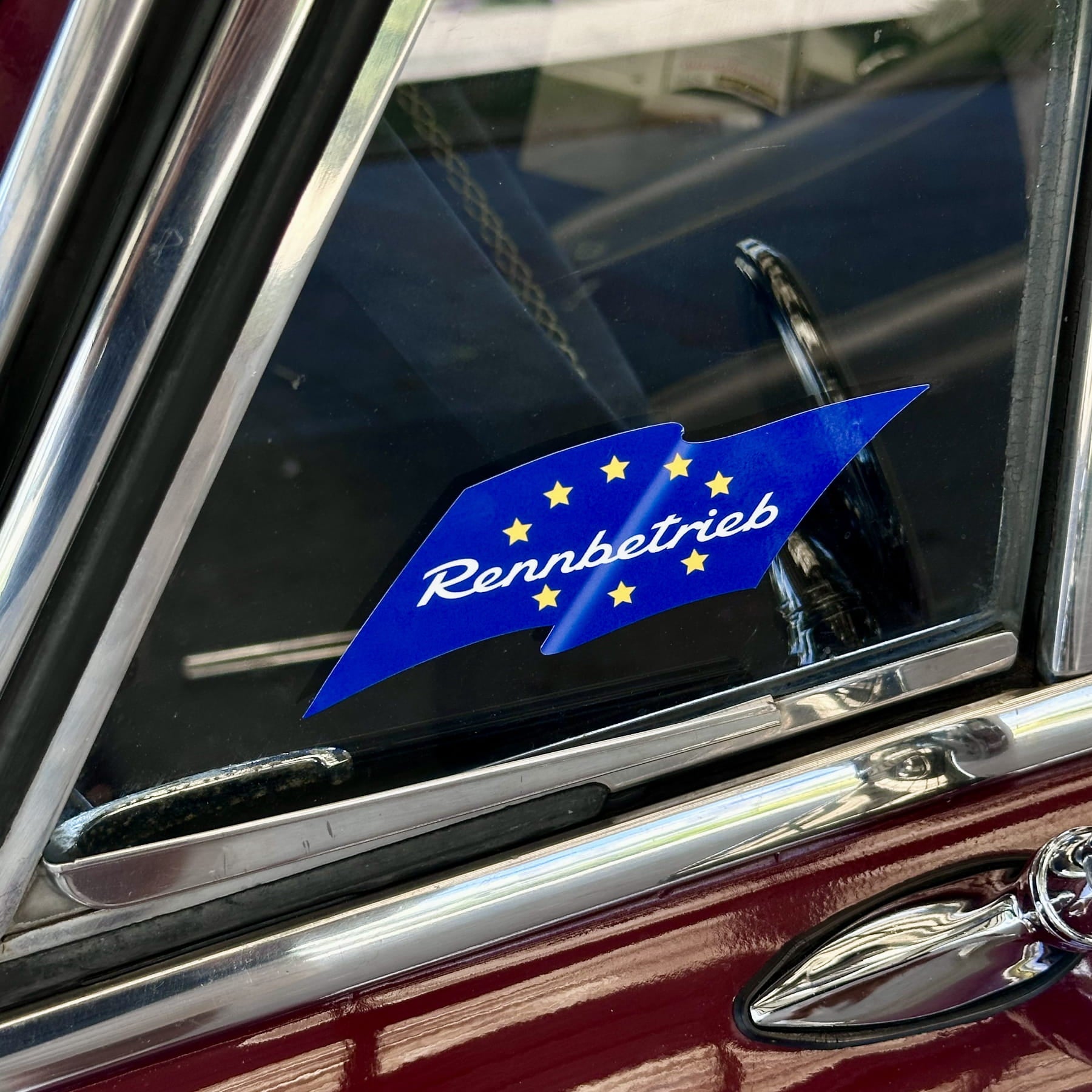 rennbetrieb supercup eu flag sticker on car