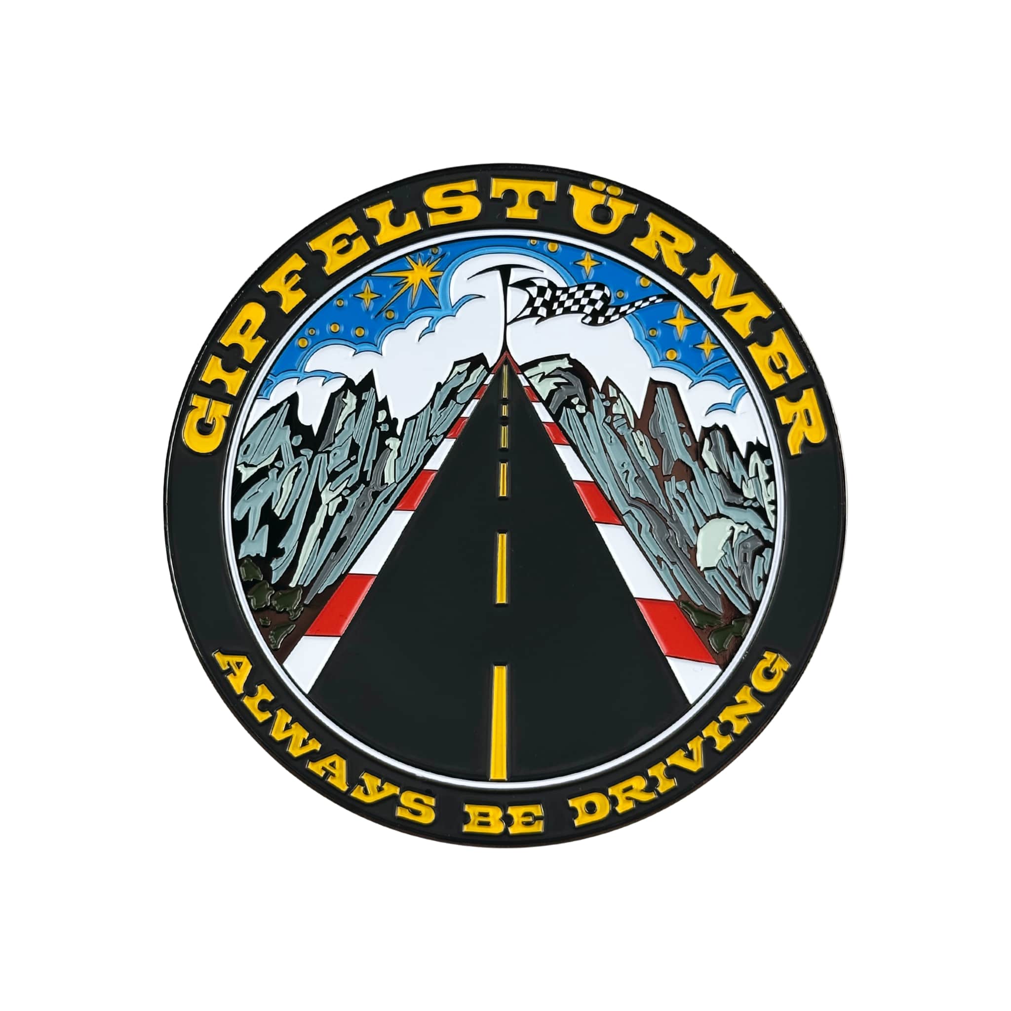 rennbetrieb x james martin enamel car grill badge gipfelstuermer always be driving